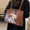 Womens Large Tote Bag Cute Dog Print Shoulder Purse Soft Backpack for Travel, Beach, College