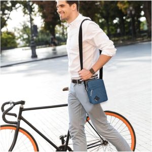 FuninCrea Men's Large Capacity Crossbody Bag with Adjustable Strap - High Quality Nylon & Oxford Fabric, Multi-Pocket Messenger Bag with Golden-Tone Hardware, Lightweight Compact Design & Padded Strap for Travel, Work, Everyday Use - Ideal Gift for Men (Casual & Formal Events) - Available in Black, Blue, Grey, Navy, Red, White, Brown, Beige, Green, Purple, Orange, Pink, Yellow, Cyan, Magenta, Lime, Navy, Maroon, Olive, Sky Blue, Crimson, Coral, Salmon, Lavender, Peach,