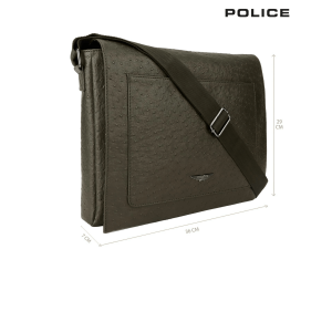 POLICE Ostrich Polo Faux Leather Messenger Bag