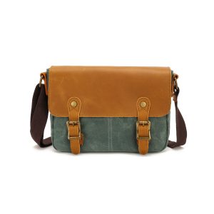 Men'S Messenger Bag - Convertible Crossbodyu002FHandbag with Adjustable Strap, Vintage College Style, Spacious Interior for Commuting, Travel, Everyday Use - Available in Coffee Brown, Army Green, Black - Durable Polyester Lining - Ideal for Professionals & Students, Commuting Accessory, Retro Aesthetic, Sturdy Straps, Functional Accessory, Urban Commuters