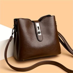 Women Large Capacity Faux Leather Handbag Fashion Simple Tote Crossbody Bag for Work Daily Shopping Travel