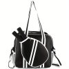 Durable Women’s Adjustable Crossbody Bag with Multiple Compartments – Stylish Black Pickleball Backpack & Bag for Sports, Gym, Travel – Synthetic Polyester, Zipper Closure