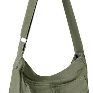 Men's & Women's Large Capacity Nylon Messenger Bag with & Golden-Tone Hardware - Heavy-Duty Crossbodyu002FBackpack-Style Shoulder Bag, Water Bottle Holder, Adjustable Strap (25