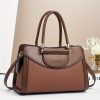Women’s Large Capacity Crossbody Bag – Brown -like Handbag with Zipper Closure, Structured Retro Purse for Everyday & Formal Events, Durable Women’s Shoulder Purse, Crossbody Purse, Evening Accessory, Sophisticated Look, Oiled Edge Detailing, Travel Accessory, Patchwork Design, Polyester Lining, Professional Women