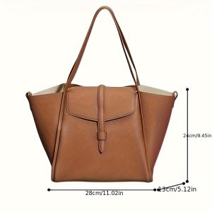 Women'S Tote Bag with Top Handle & Adjustable Crossbody Strap - Elegant Open-Top Design, Multiple Compartments, Zipper Closure, Polyester Lining, Springu002FSummeru002FFall Fashion Accessory, Crossbody Purse, Versatile Carryall