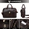 HUMERPAUL Genuine Leather Men’s Messenger Bag, Tote Bag, Shoulder Bag, High-Quality Cowhide Crossbody Bag, Daily Commute, Vacation Travel, Halloween, Christmas Gift