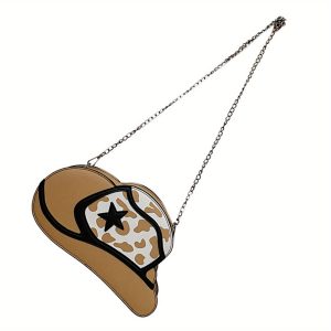 Fashion Shoulder Bags for Women Chain Cowgirl Hat Shaped Bag Crossbody Bag Versatile Casual Messenger Bag