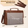 NUBILY Messenger Bag Men 17 Inch Laptop Bag Vintage Faux Leather Computer Briefcase Satchel Bag Retro Shoulder Bag For Office Work Business Travel College, Brown