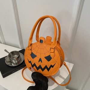 Halloween Pumpkin Crossbody Bag for Women Cute Shoulder Bag Handbags for Halloween Party Cosplay Daily Use