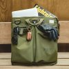 Polyester Oxford Cloth Messenger Bag, Geometric Pattern, Army Green and Dark Green, Nylon, Single Shoulder Bag, Fade Resistant, with Applique, Non-woven Fabric, No Printing, Polyester Lining, for Outdoor, Commuter, Casual, Work